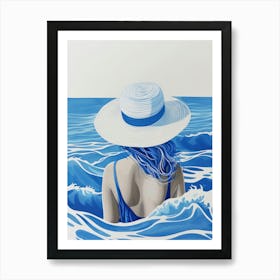 Blue Hat Art Print