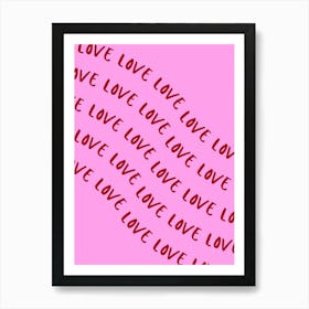 Pink & Red Love Wave Art Print