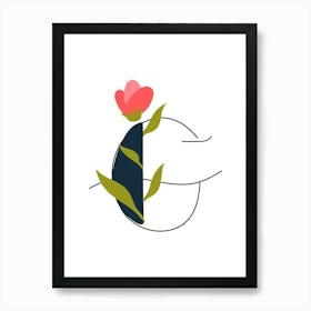 Living Room Floral Letters 07 Art Print