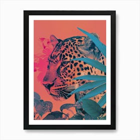 Pink Leopard In The Bush Art Print