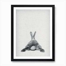 Affiche Lapin Noir et Blanc Minimaliste pour Salon