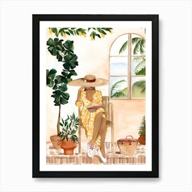 Girl In A Hat 2 Art Print