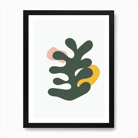 Botanical Mid Century Geometric Art Art Print