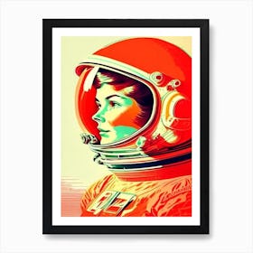 Cosmonaut Vintage Sketch Space Art Print
