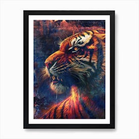 A Nice Tiger Art Illustration In A Painting Style 07 Art Print