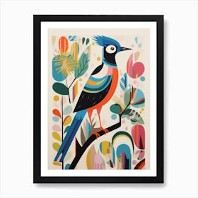 Colourful Scandi Bird Lapwing 4 Art Print