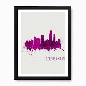 Corpus Christi Texas City Purple Art Print