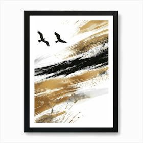 Crows In Flight 1 Art Print