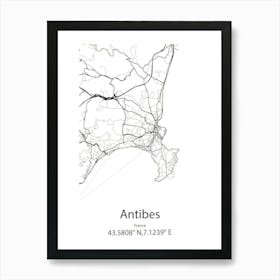 Antibes,France Minimalist Map Art Print