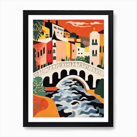 Ponte Pietra, Verona, Italy Colourful 1 Art Print