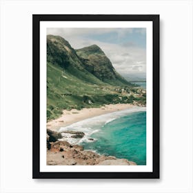 Mountains By The Ocean At Makapu’U Point Lookout On Oahu Of Hawaii Art Print