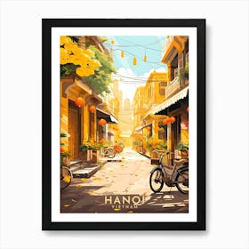 Vietnam Hanoi Retro Travel Art Print