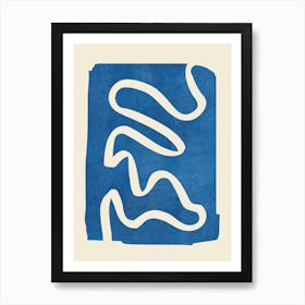 Abstract Minimal Blue Art Print