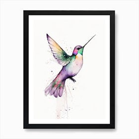 Anna S Hummingbird Minimalist Watercolour 3 Art Print