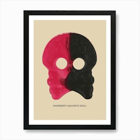 Raspberry Liquorice Skull Art Print