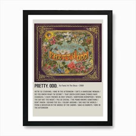 PRETTY. ODD. By Panic! At The Disco. 2008 Poster 1 Art Print