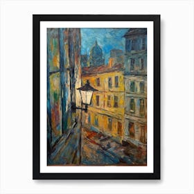 Window View Of Moscow Russia In The Style Of Expressionism 4 Art Print