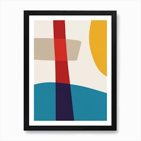 Bold Abstract Red Blue Yellow C2 Art Print