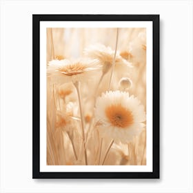 Boho Dried Flowers Gerbera Daisy 3 Art Print