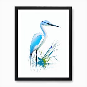 Little Blue Heron Impressionistic 3 Art Print