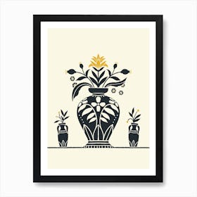 Tres Floral Vases Art Print