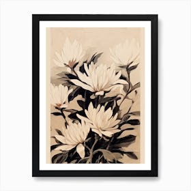 Chrysanthemum Ink On Paper Drawing 2 Art Print