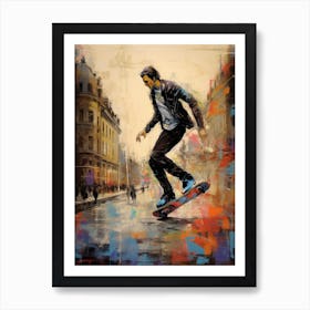 Skateboarding In Sydney, Australia Drawing 4 Art Print