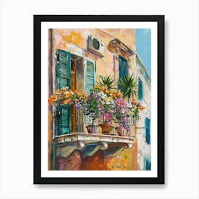 Balcony Painting In Salerno 2 Art Print