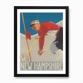 New Hampshire Skier Vintage Ski Poster Art Print