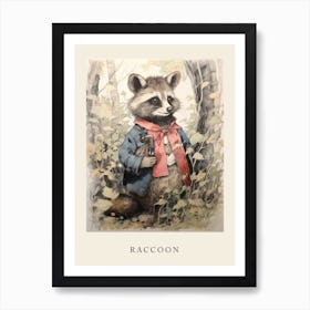 Beatrix Potter Inspired  Animal Watercolour Raccoon 1 Art Print