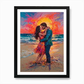 Kiss By Person Art Print