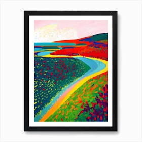 Croyde Bay Beach, Devon Hockney Style Art Print