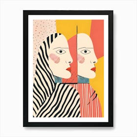 Two Women In Front Of Each Other Art Print