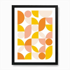 Mid Century Modern Abstract 26 Peach, Orange, Yellow Art Print