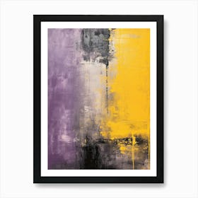 Lilac And Yellow Abstract Painting 3 Art Print