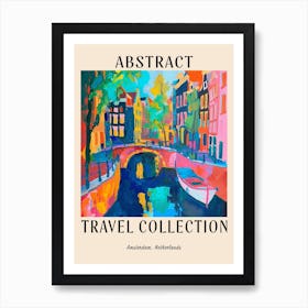 Abstract Travel Collection Poster Amsterdam Netherlands 4 Art Print