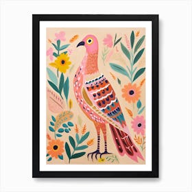 Pink Scandi Harrier 2 Art Print