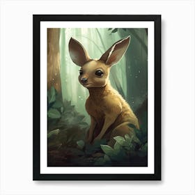 A Cute Joey In The Forest Illustration 2watercolour Art Print