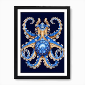 Southern Blue Ringed Octopus Illustration 3 Art Print