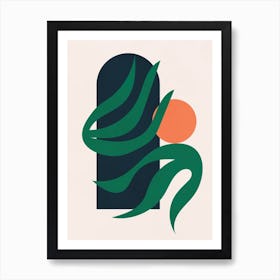 Botanical Geometric Mid Century Modern Art Art Print