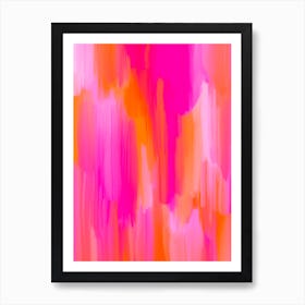 Painterly Pink and Orange Abstract Art Print