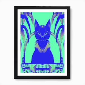 Cats Meow Pastel Green 2 Art Print