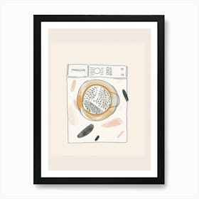 Coffee In The Washing Machine Art Print