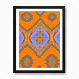 Abstract Orange And Blue Art Print