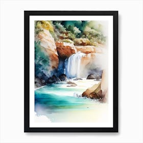 Waterfall Beach, Australia Water Colour  (3) Art Print