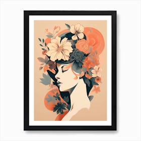 Bloom Body Woman Neutral Colours Boho Style 16 Art Print