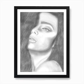 Pencil Drawing Of A Woman Art Print