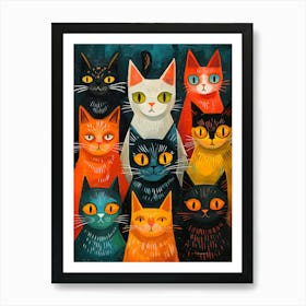 Group Of Cats 11 Art Print