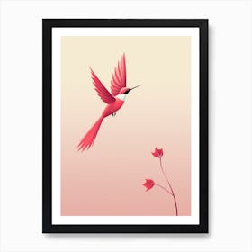 Minimalist Hummingbird 4 Illustration Art Print