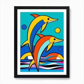 Dolphin Abstract Pop Art 6 Art Print